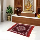 Cotton Pooja Mats (Maroon, 60x60 cm)