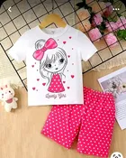 Cotton Blend Printed Clothings Set for Girls 