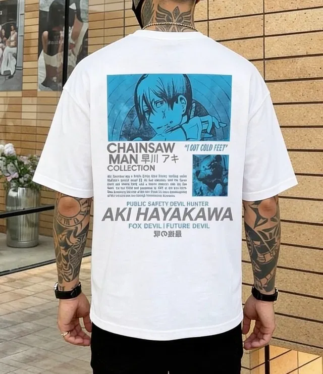 Cotton Printed T-shirt for Men, White (L)