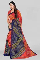 Georgette Printed Saree for Women 