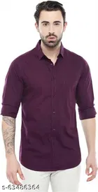 Cotton Blend Solid Full Sleeves Shirt for Men 