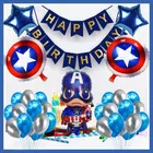 Captain America Theme Birthday Decoration,Navy Blue,Set Of 1