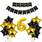 6th Happy Birthday Balloon Decoration Kit, Black, Set of 1