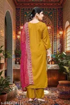 Cotton Solid Kurta Set with Dupatta for Women 