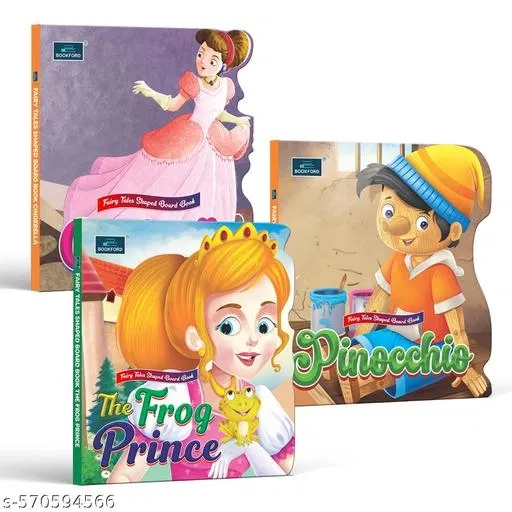 Fairy Tale Shaped Board Book – Cinderella, Pinocchio, and The Frog Prince | Set of 3 – A Magical Trio of Shaped Tales That Spark Imagination and Love for Reading