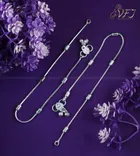 Brass Silver Plated Anklet for Women (Silver, Set of 1)