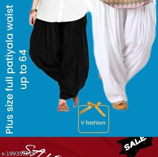 Patiala for Women, Pack of 2 (Black, 48)