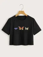 Printed Crop T-shirt for Women 