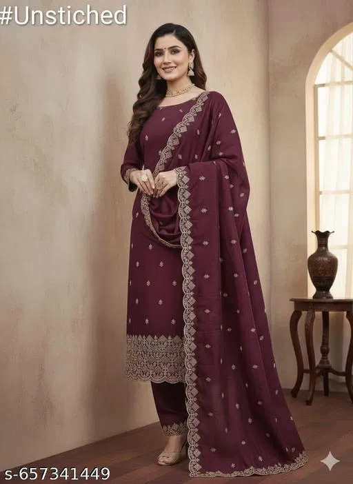 Embroidered Palazzo Suit for Women (Multicolor, Un Stitched)