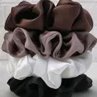 Women Multicolor Satin Scrunchies | Silk Premium Scrunchies Ponytail Holders | Hair Volumizer, Hair Ties Combo, Hair Scrunchie Set For Girls, Women, Mom, Sister, Pack of 4, Pack of 4