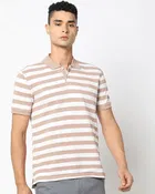 Cotton Polo Neck T-Shirt for Men (Purple, M)