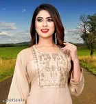 Silk Blend Embroidered Kurti for Women 
