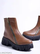 Shoetopia Solid Block Heel Boots 