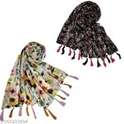 Chiffon Scarves for Women, Multicolor, Pack of 2