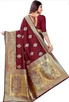 Banarasi Silk Jacquard Embroidery Saree for Women 