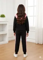 Cotton Blend Printed Clothing Set for Kids, Black 