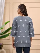 Rayon Block Print Short Kurti for Women 