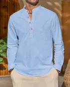 Full Sleeves Solid Short Kurta for Men 