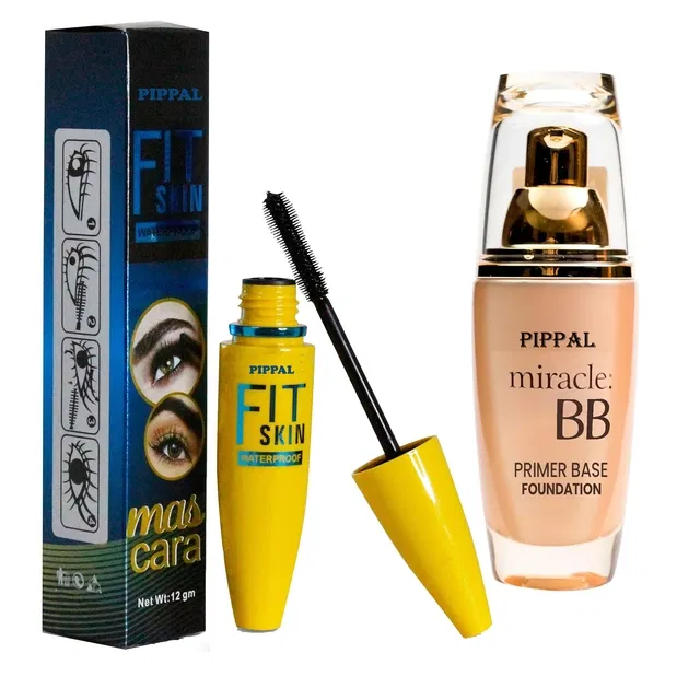 Pippal Mirecle B.B. Primer Base Foundation (60 ml) with Mascara (12 ml) (Set of 2)