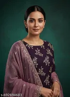 Embroidered Anarkali Party Suit for Women 
