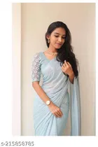 Chiffon Embroidered Saree for Women 