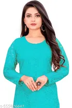 Acrylic  Kurti for Women,  Aqua Blue  
