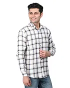 Cotton Blend Full Sleeves Chequered Shirt for Men 