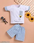 Hosiery Cotton Printed Clothing Set for Kids, Multicolor, Pack of 2 