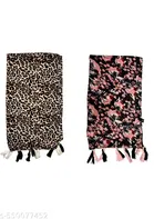 Chiffon Scarves for Women, Black, Pack of 2