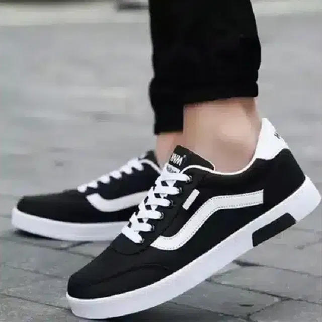 Casual Shoes for men (Black & White , 8)