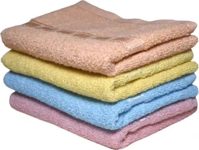 Cotton Super Absorbent Antibacterial Face & Hand Towels (Pack of 4) (Multicolor, 14x21 inches)