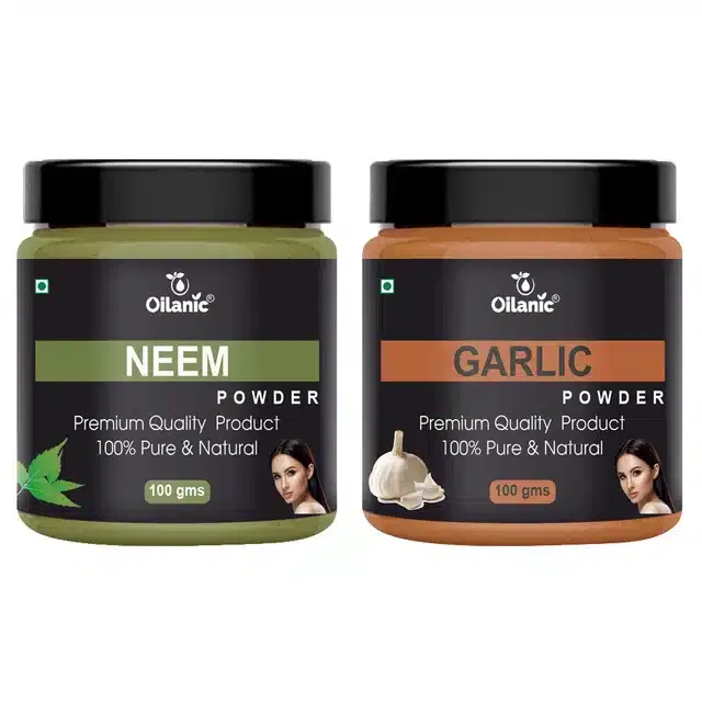 Natural Neem & Garlic Powder for Skin & Hair (Pack of 2, 100 g)