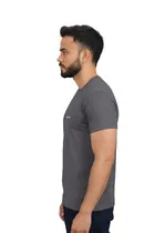 Polyester Printed T-Shirt for Men, Grey 