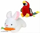 Microfiber Stuffed Toys for Kids (Multicolor, Pack of 2)