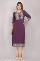 Rayon Embroidered Kurti for Women 