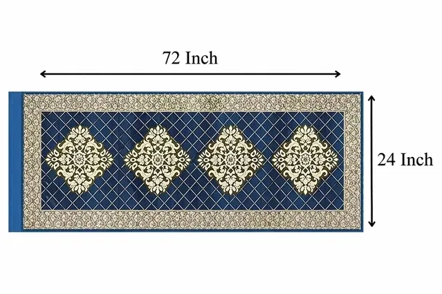 Alaqsa Graceful Bed runner 24x72 inch Blue Pack of 1