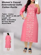 Cotton Blend Embroidered Kurti for Women 
