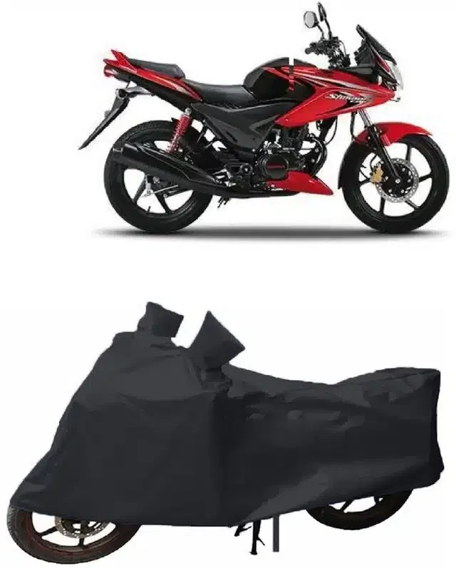 Waterproof & UV Protection Polyester Full Body Cover for Honda CBF Stunner Bike (Black)