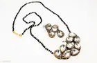 Alloy Mangalsutra With Earring for Women, Black