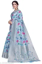 Cotton Linen Zari Woven Saree for Women 