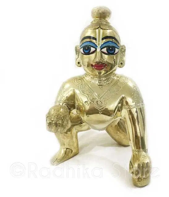 BHARDWAJ RETAILS Laddu Gopal Brass Idol (Assorted) (Pack of 1) (BR29)