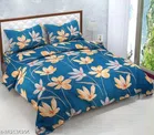 Cotton Blend Queen Bedsheets with 2 Pillow Covers (Multicolor, 228x228 Cm)