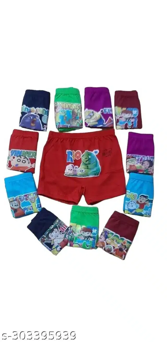 Cotton Innerwear Shorts for Kids (Multicolor, 6-12 Months) (Pack of 12)