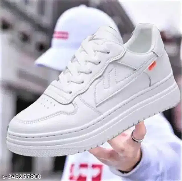 Casual Shoes for Men (White, 9)