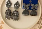 Women's Silver Oxidised Jhumka Earrings Combo, Pack of 2, Pack of 2, Pack of 2