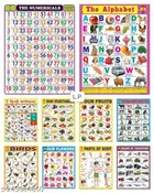 Learning  Wall Chart for Kids (Multicolor, Pack of 10)