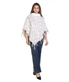 Woolen Self-Design Ponchos for Women (Multicolor, M)