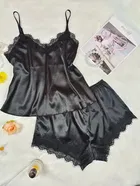 Satin Solid Babydoll for Women 