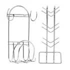 Stainless Steel Cup Stand & Chakla Belan Stand With Hook For Kitchen 