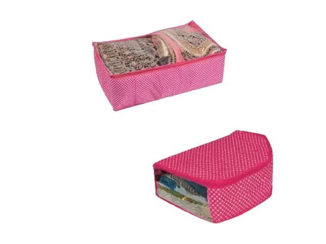 Cotton Zip Closure Saree Covers (Dark Pink, Pack of 2)